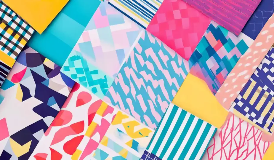 Différents papiers de soies avec différentes impressions