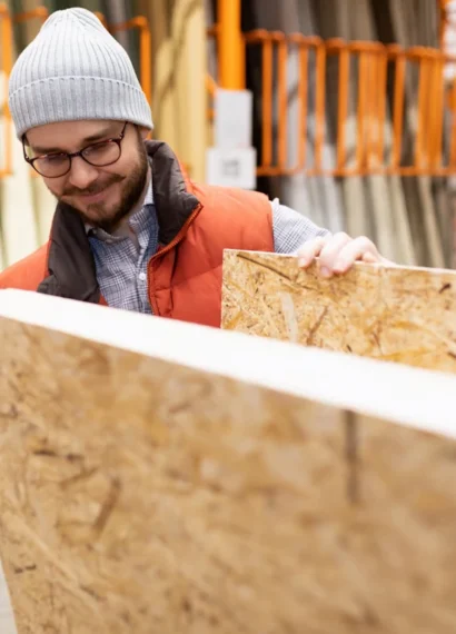 Un homme qui choisit des matériaux